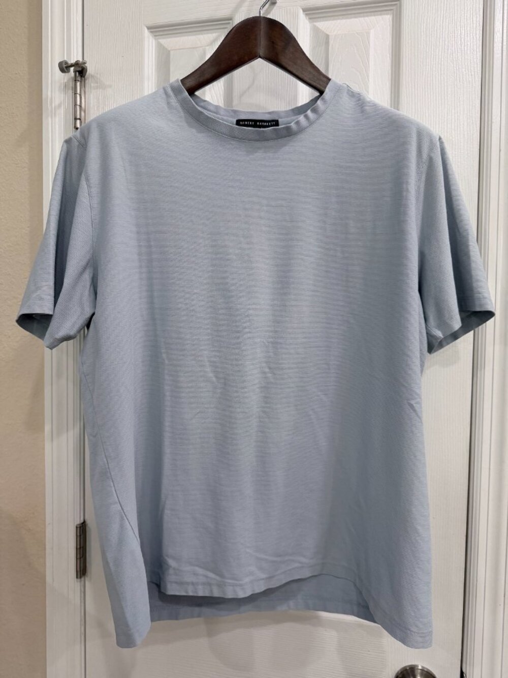 Robert Barakett Hickman T Shirt XL Light Blue Grey Stretch Luxury Crew Neck